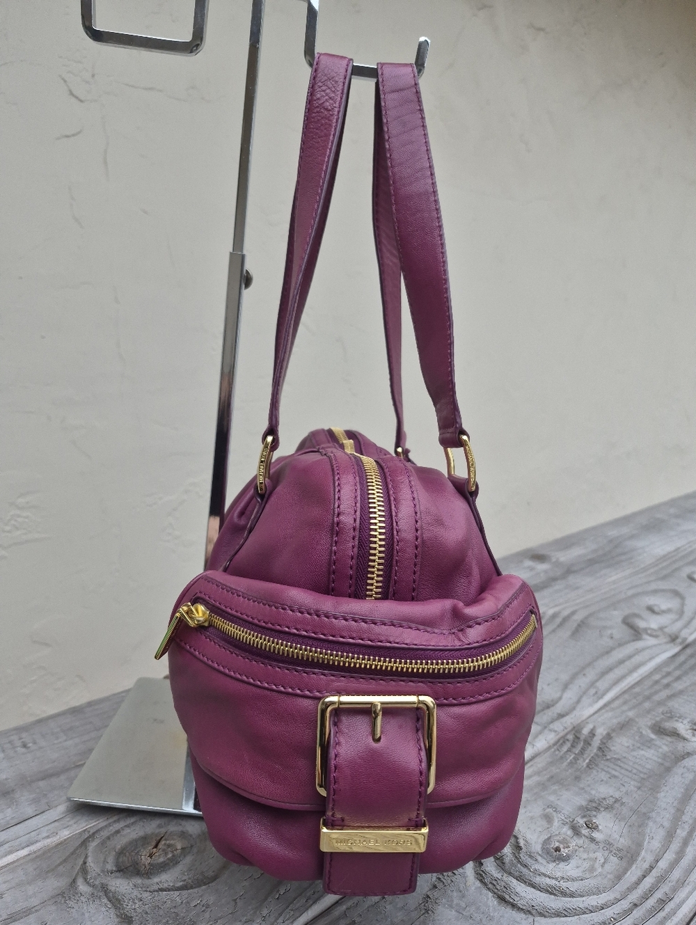 MICHAEL Michael Kors Vintage Mulberry Leather Satchel Shoulder Bag - Picture 7 of 13